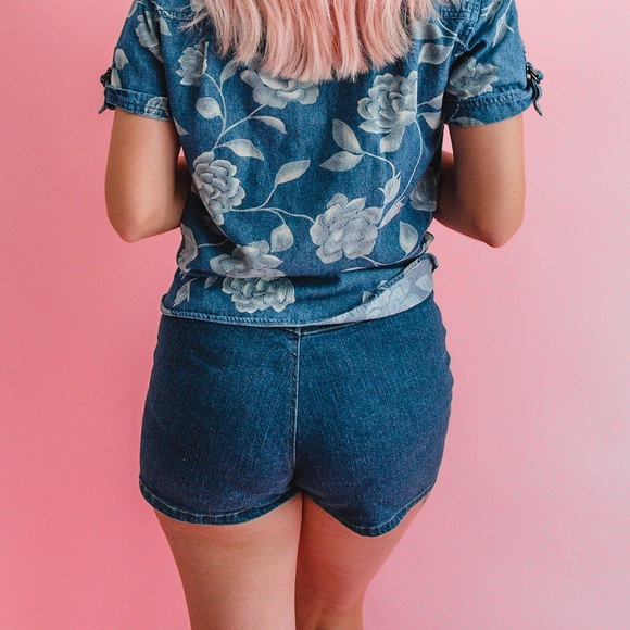 Vintage Y2K Tie Zip Front Shorts 26 - Picture 3 of 5